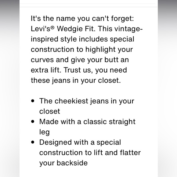 WEDGIE STRAIGHT FIT WOMEN'S JEANS 26 - Picture 2 of 3
